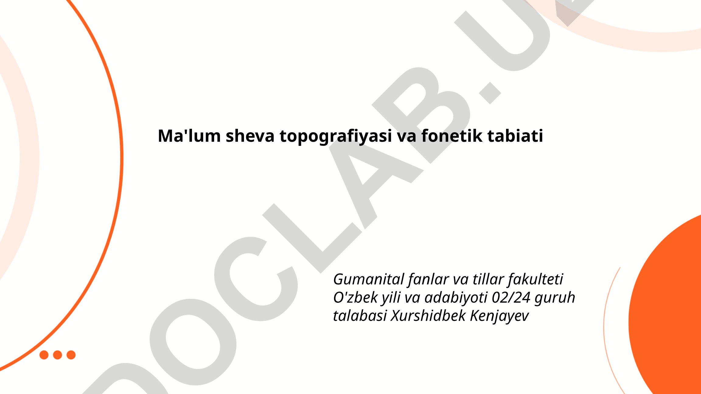 Ma'lum sheva topografiyasi va fonetik tabiati