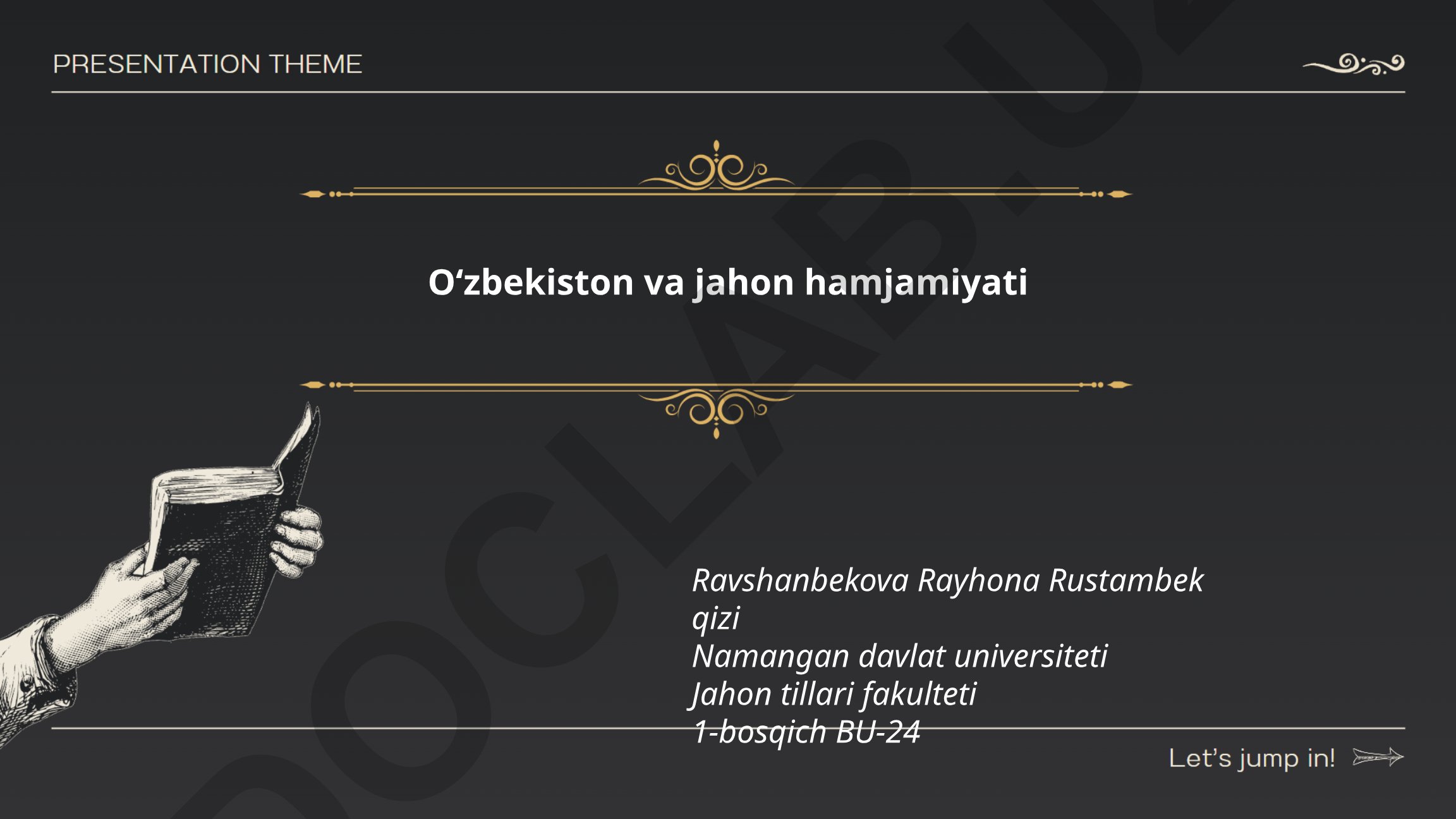 Oʻzbekistonning xalqaro diplomatiyasi va jahon hamjamiyati