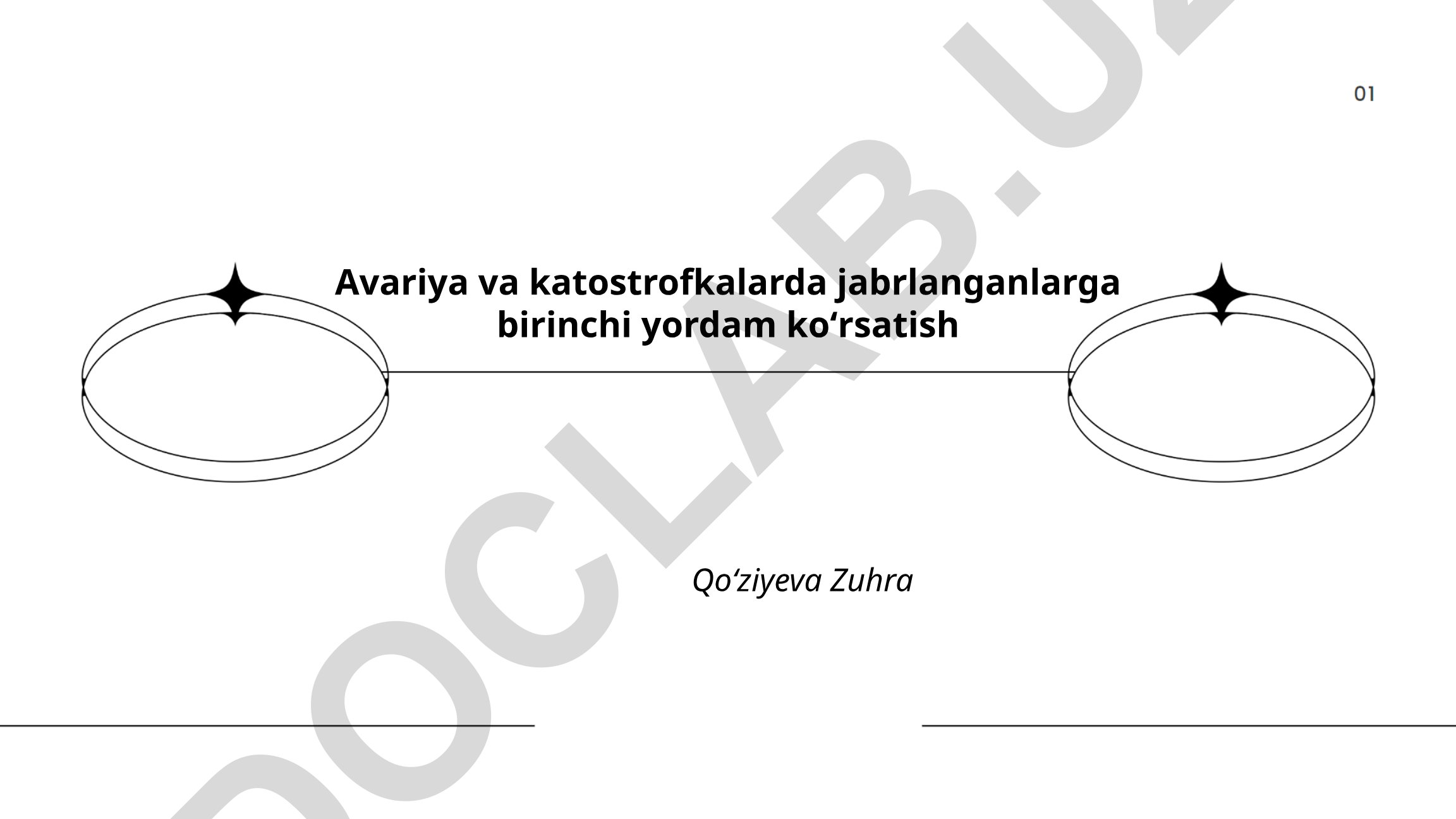Avariya va katostrofkalarda jabrlanganlarga birinchi yordam ko'rsatish