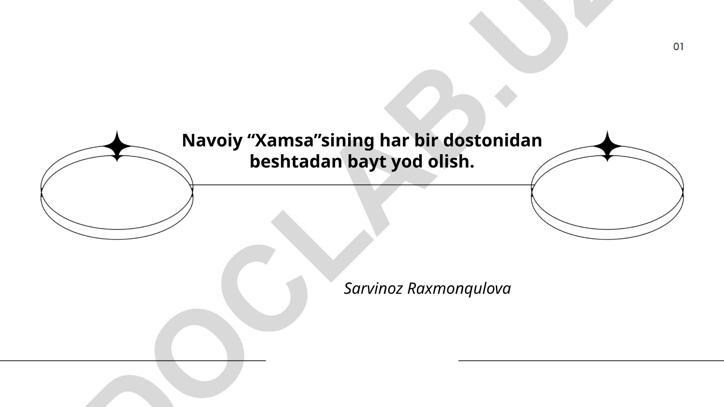 Navoiy 'Xamsa'sidan bayt yod olish