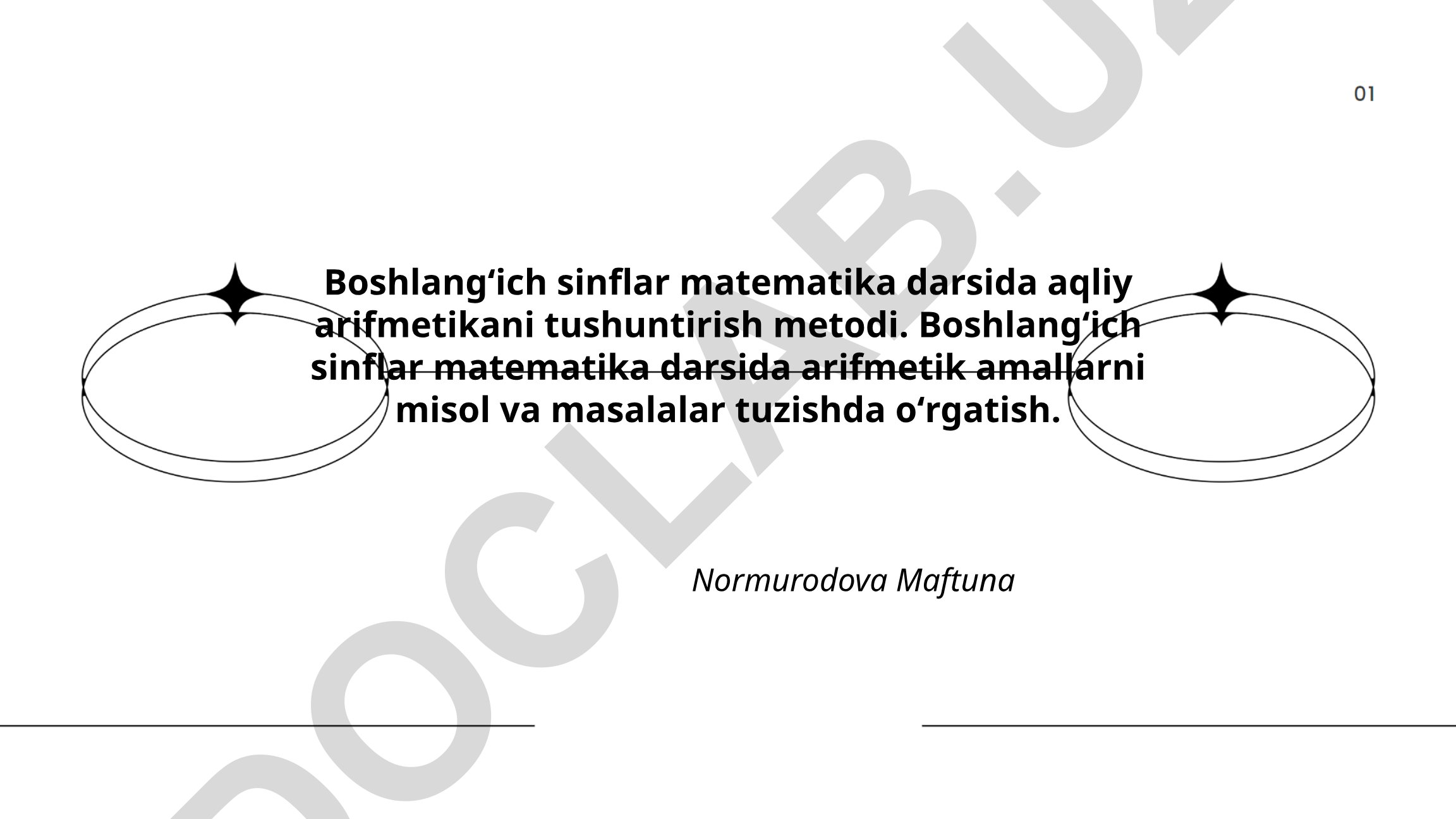 Boshlang'ich sinflarda aqliy arifmetikani o'qitish metodlari