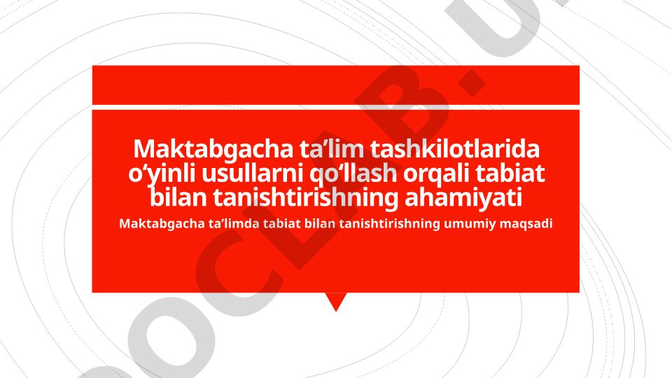 Maktabgacha ta'limda tabiat bilan tanishtirishda o'yinli usullarning ahamiyati