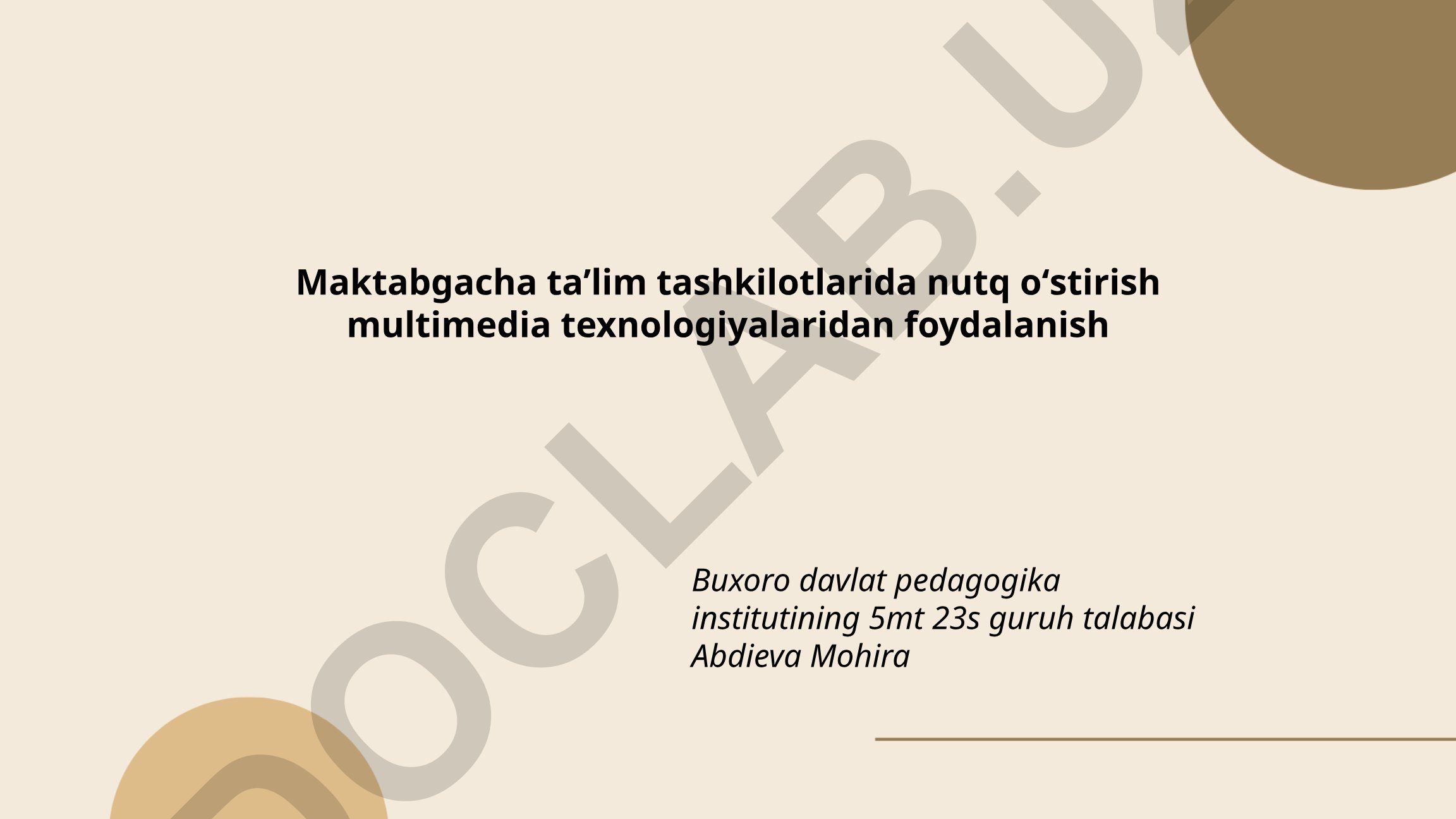 Maktabgacha taʼlim tashkilotlarida nutq oʻstirish multimedia texnologiyalaridan foydalanish
