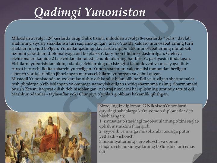 Qadimgi Yunoniston diplomatiyasi tarixi va tizimlari