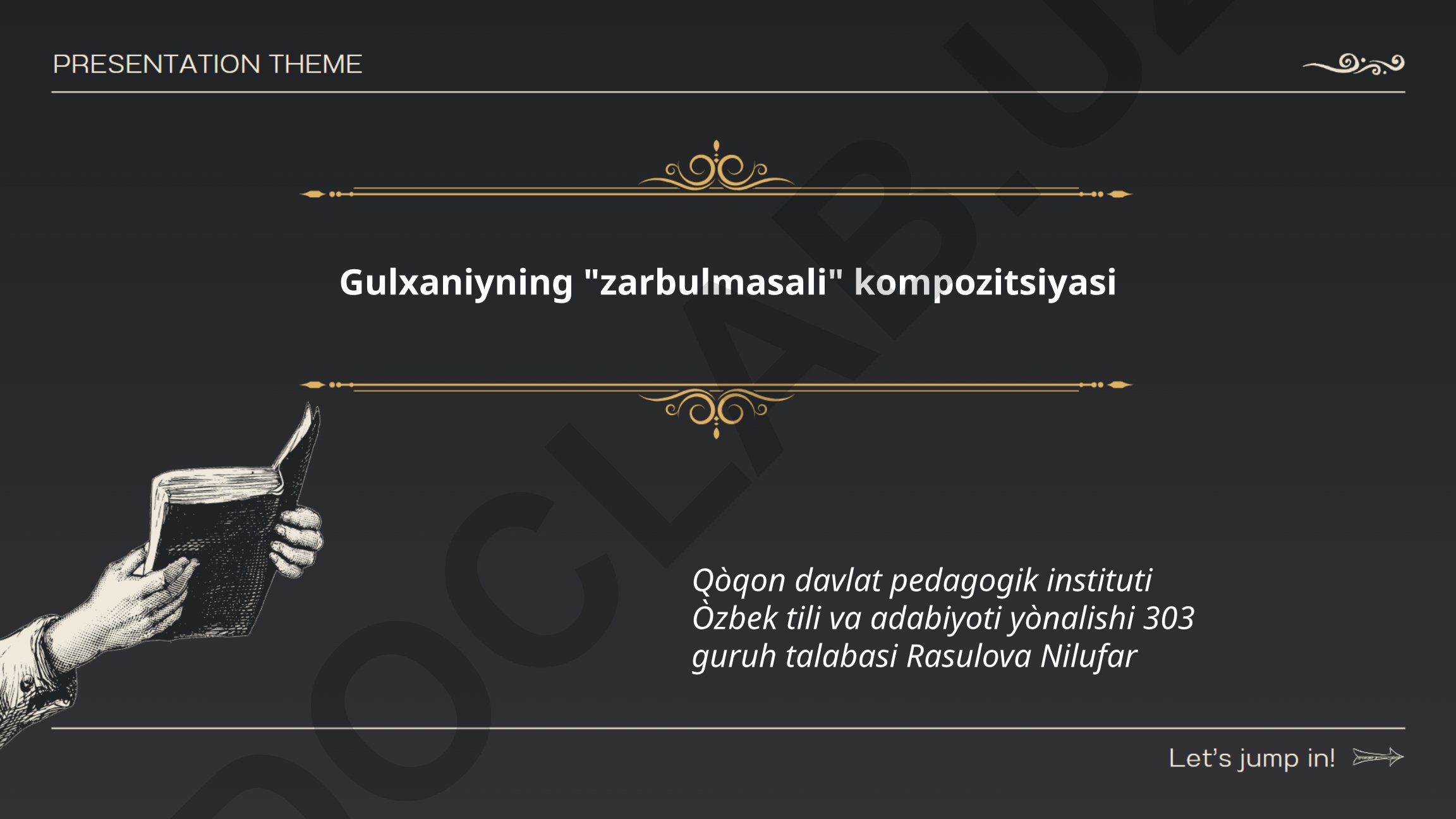 Gulxaniyning "Zarbulmasali" kompozitsiyasi
