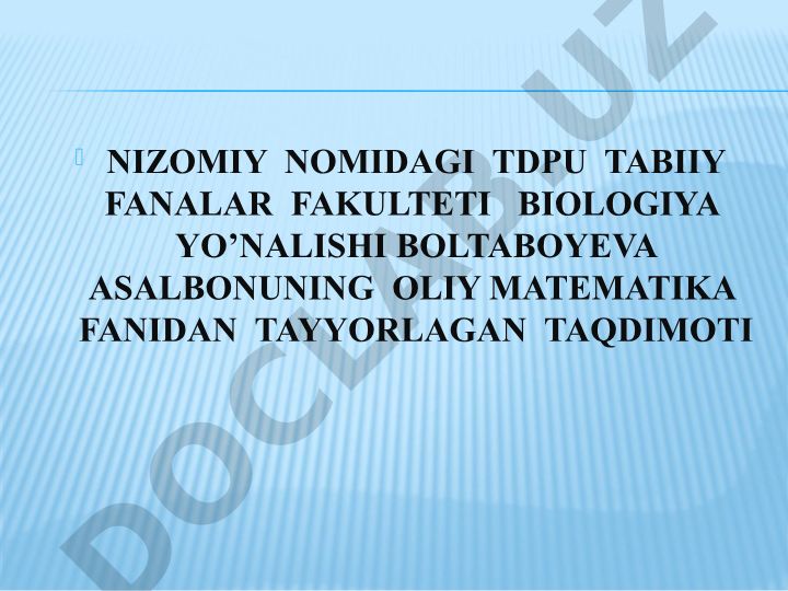 Matematik modellarning kasbiy sohalardagi tatbiqlari va dasturlarda amalga oshirish