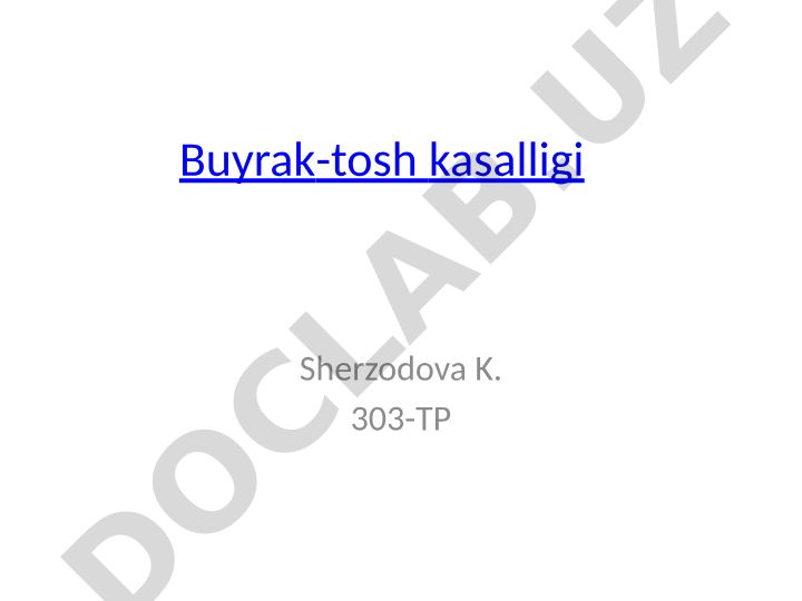 Buyrak-tosh kasalligi sabablari va belgilari
