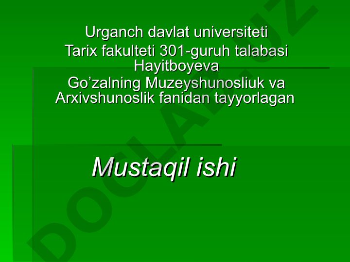 O’rta Osiyo xonliklarida arxiv ishi tarixi