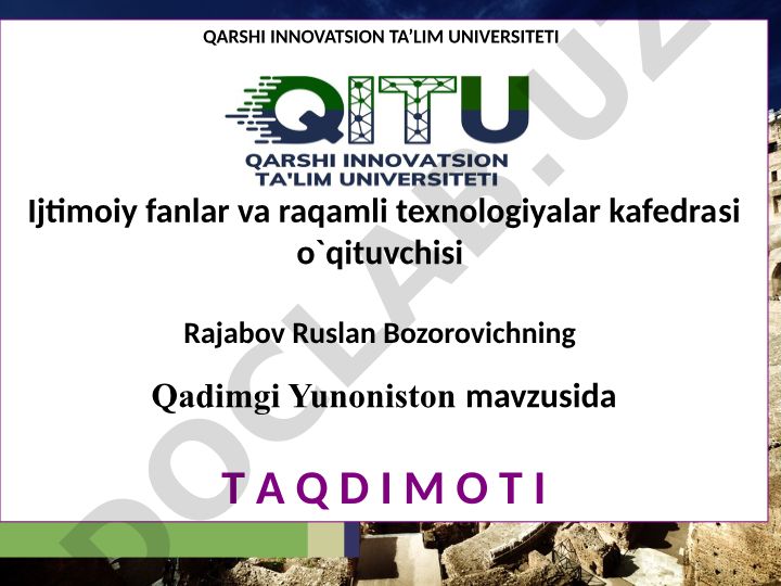 Qadimgi Yunoniston tarixi va jamiyati