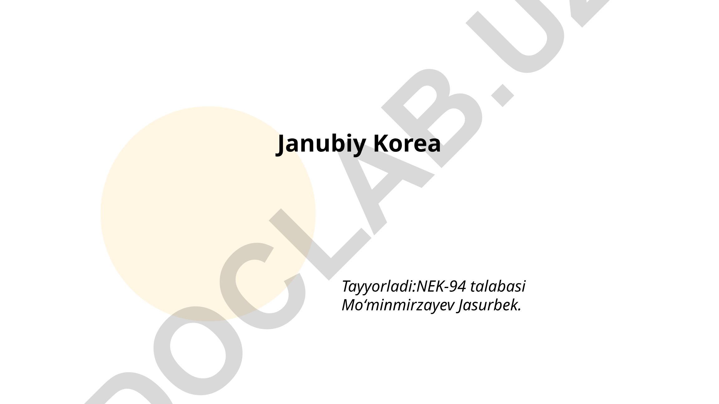 Janubiy Koreyaning siyosiy tizimi, iqtisodiyoti va madaniyati