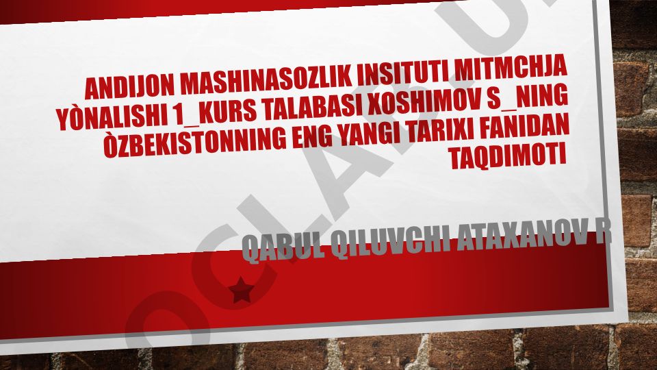 O'zbekiston Respublikasi Konstitutsiyasi