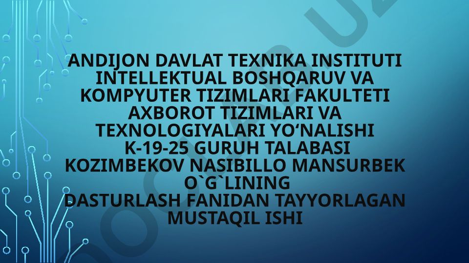 Matnli faylda ma’lumotlarni tartiblash va filtrdan o‘tkazish