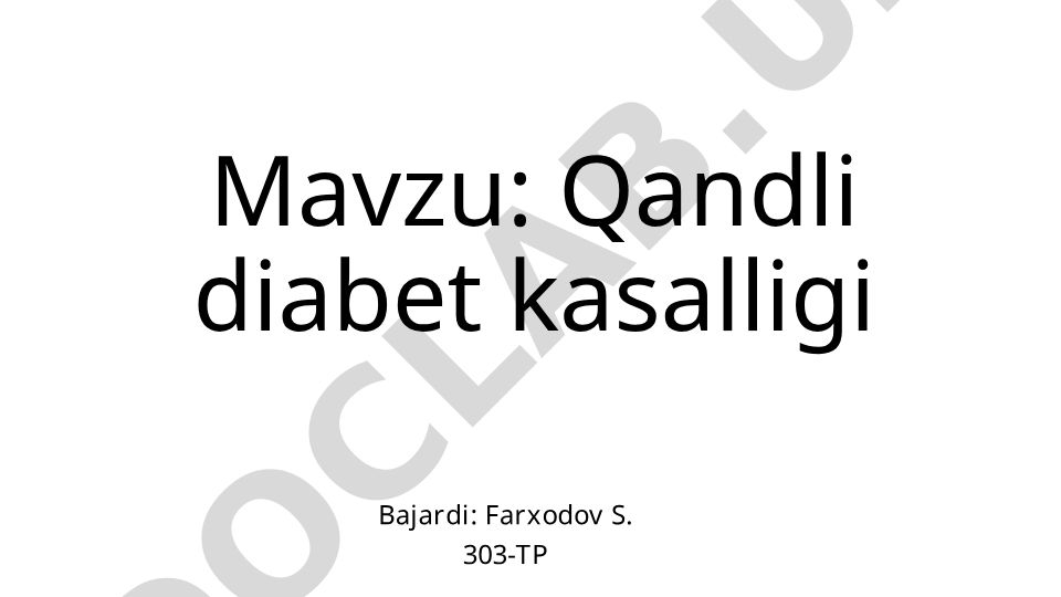 Qandli diabet kasalligi