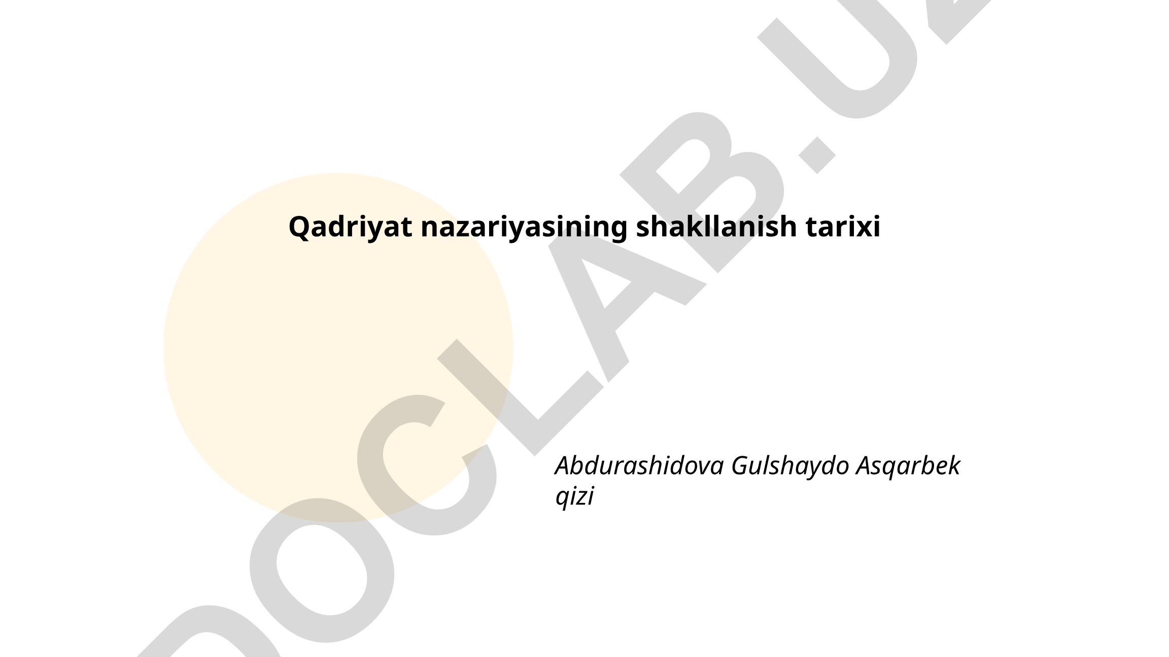 Qadriyat nazariyasining shakllanish tarixi
