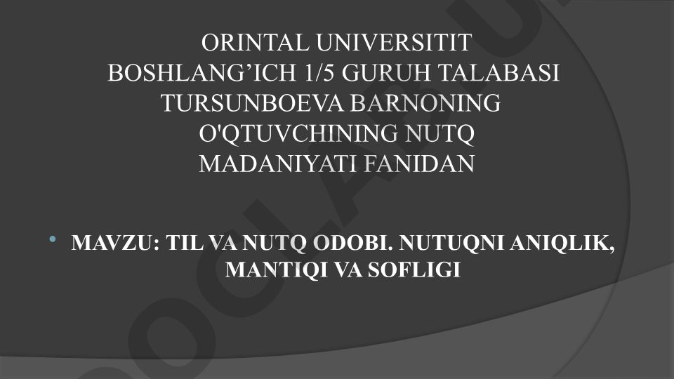 Til va nutq odobi