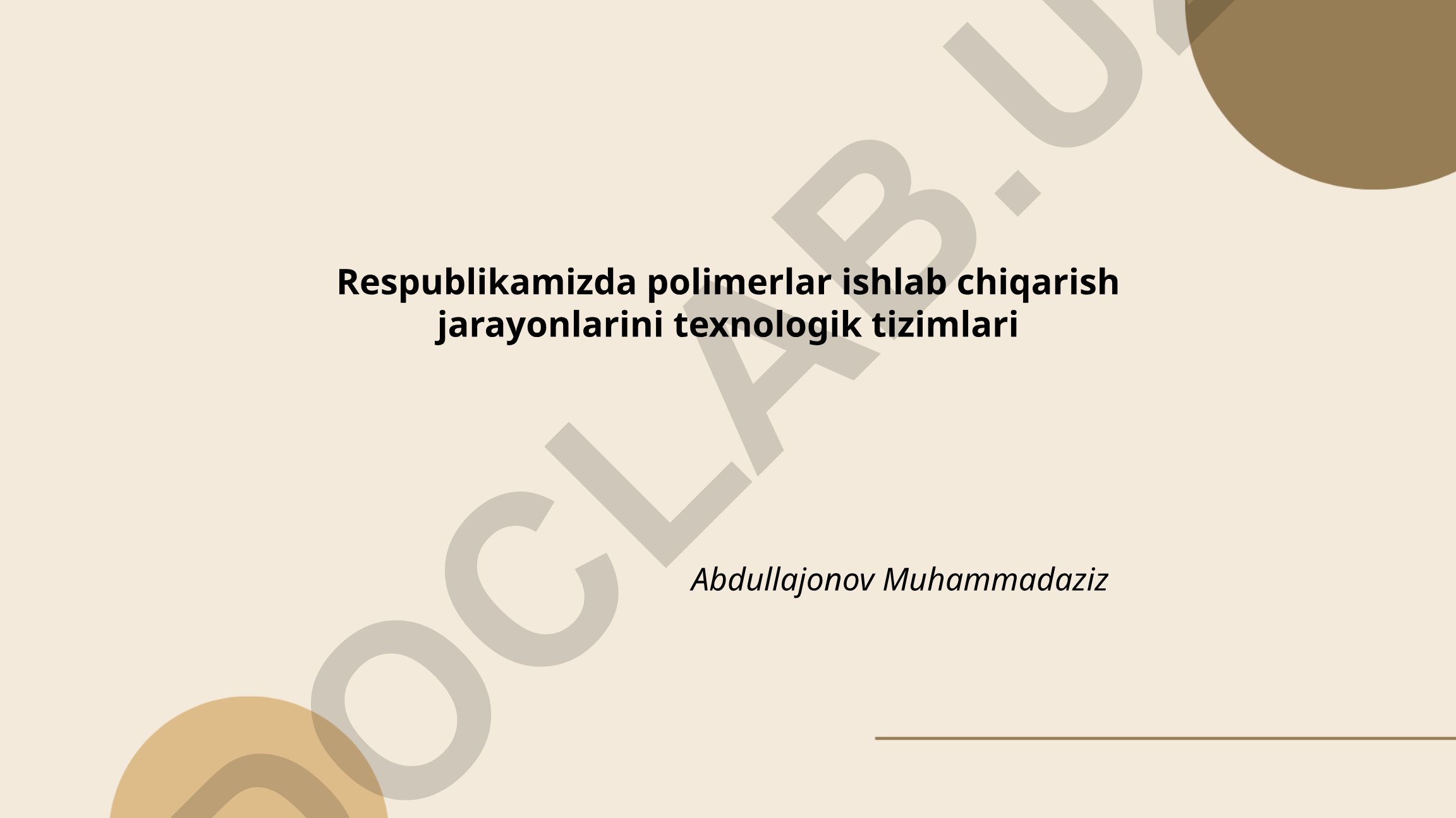 Respublikada polimerlar ishlab chiqarish texnologik tizimlari