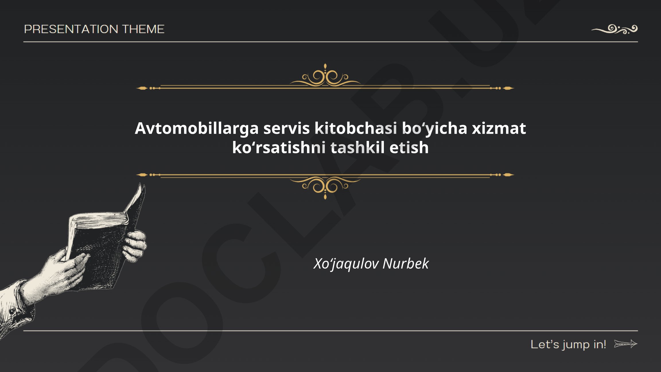 Avtomobillarga servis kitobchasi bo'yicha xizmat ko'rsatishni tashkil etish