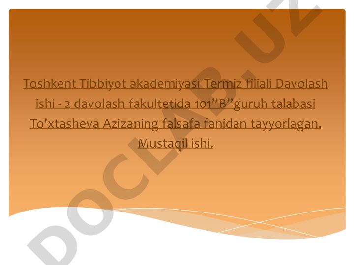 Tabiatni o’rganishdagi qarashlar inson falsafiy muammo sifatida