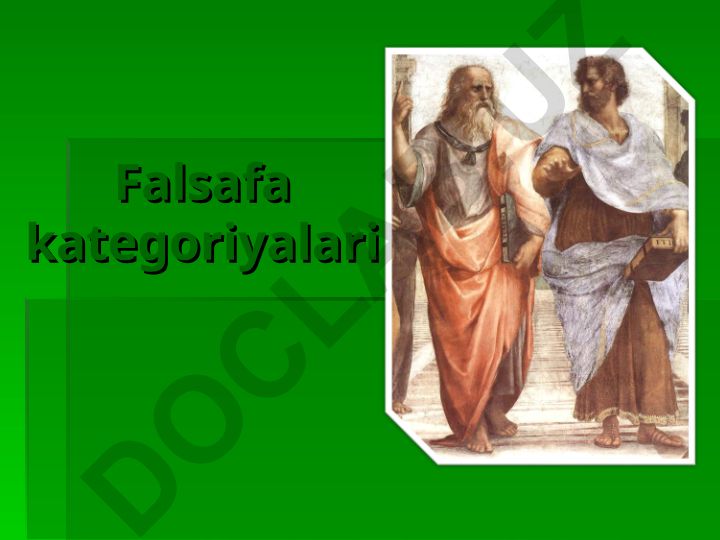 Falsafa kategoriyalari haqida