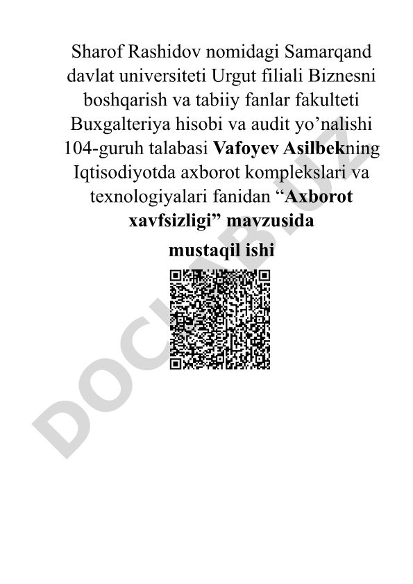 Axborot xavfsizligi