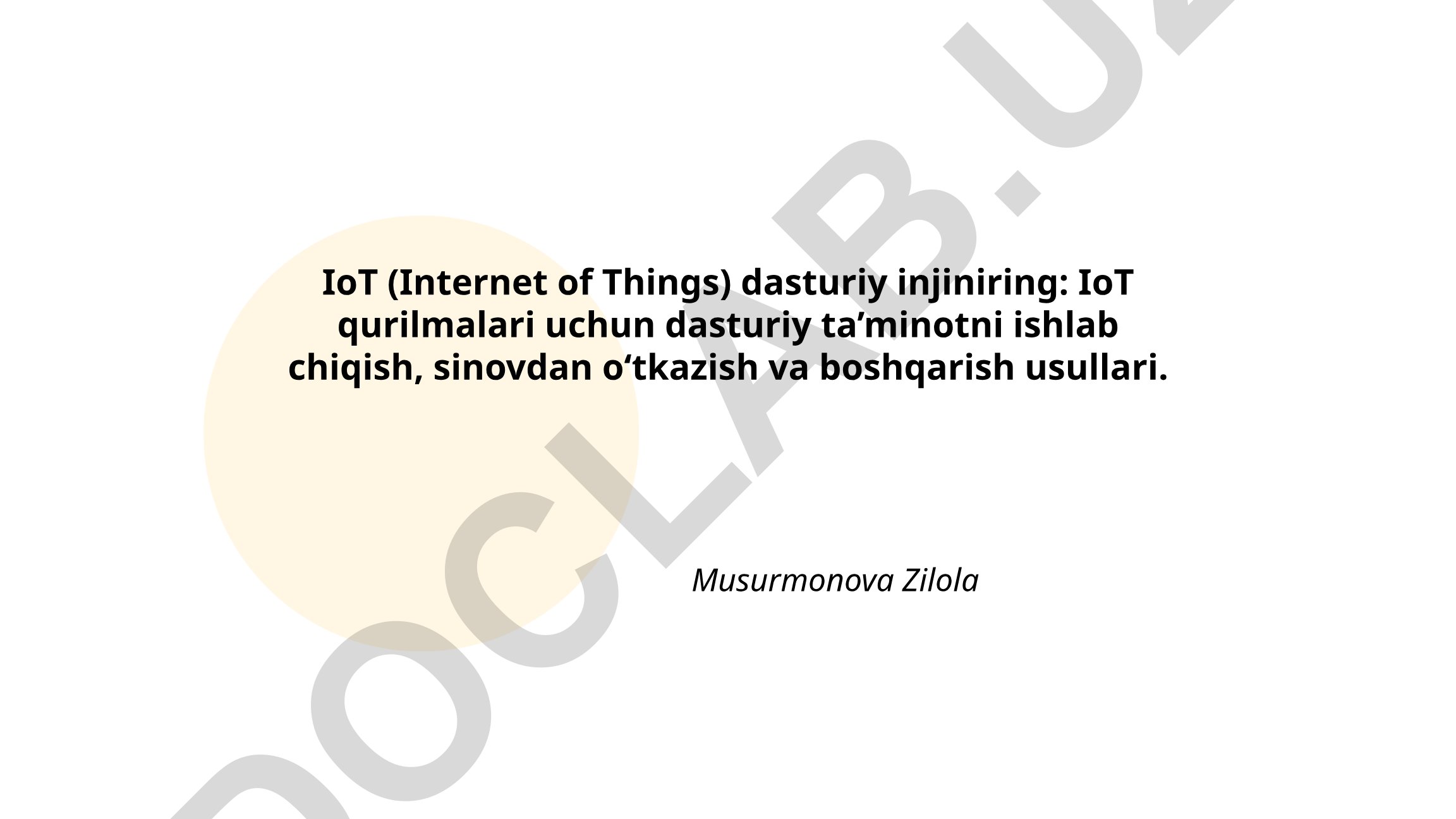 IoT dasturiy injiniring: Qurilmalar uchun dasturiy ta'minot ishlab chiqish va boshqarish