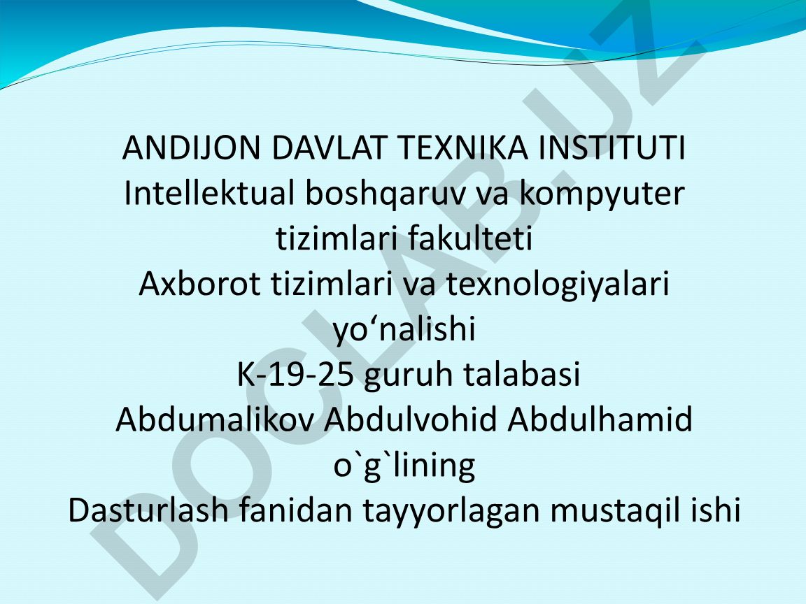 Abstrakt Sinflar va Toza Virtual Funksiyalar Obyektga Yo'naltirilgan Dasturlashda