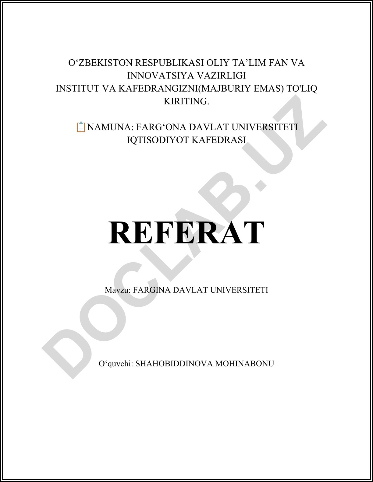 Farg'ona davlat universiteti tarixi, fakultetlari va ta'lim yo'nalishlari