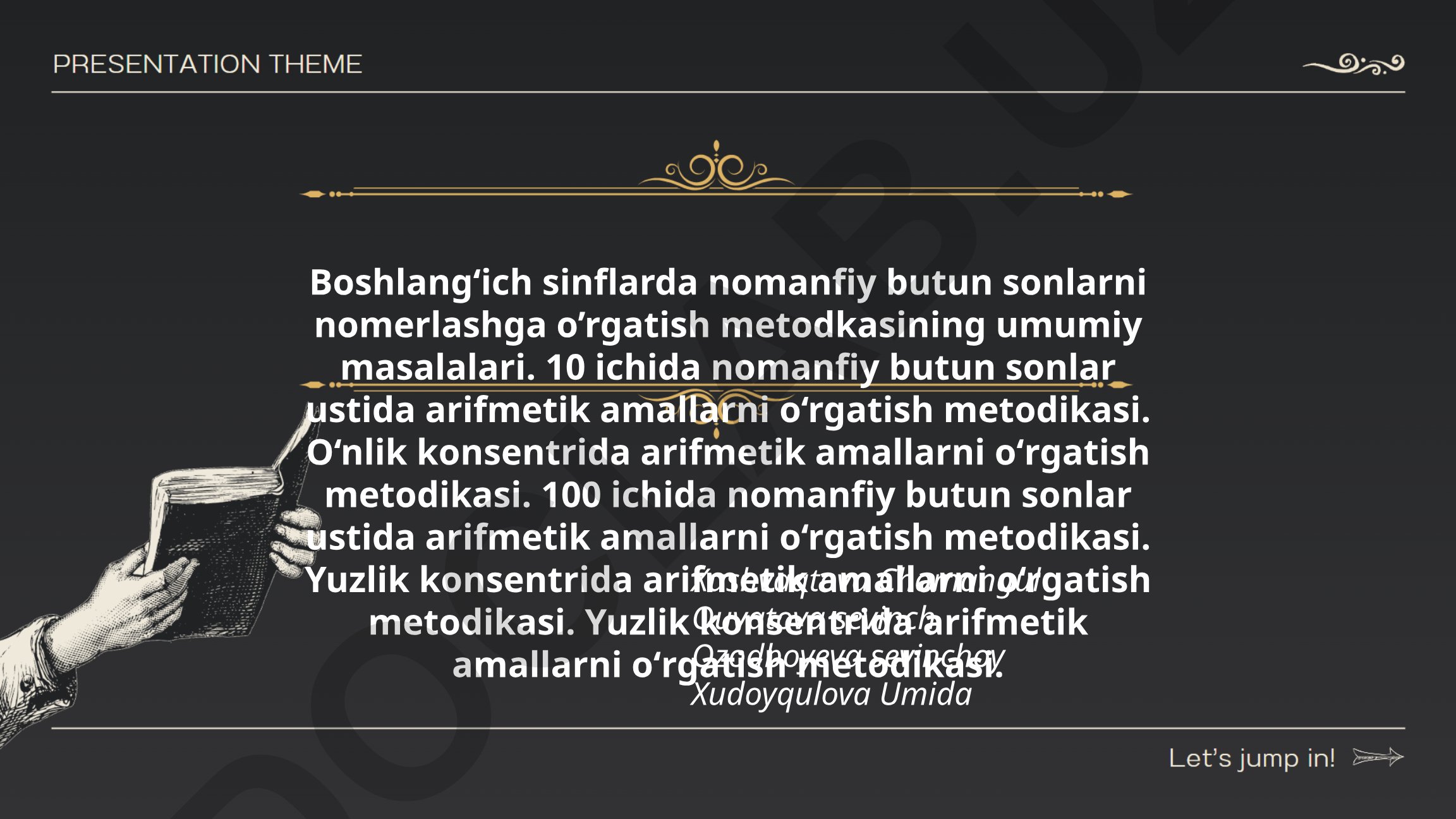 Boshlang'ich sinflarda nomanfiy butun sonlarni o'rgatish metodikasi
