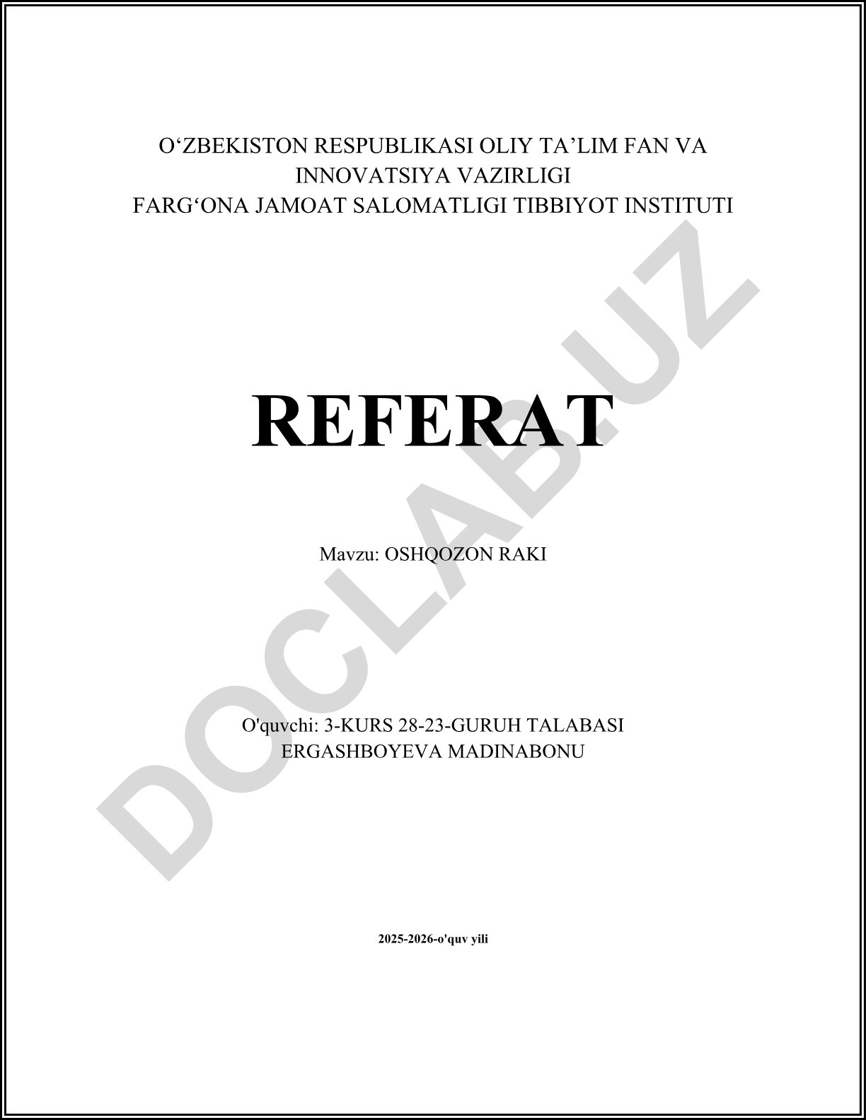 Oshqozon raki