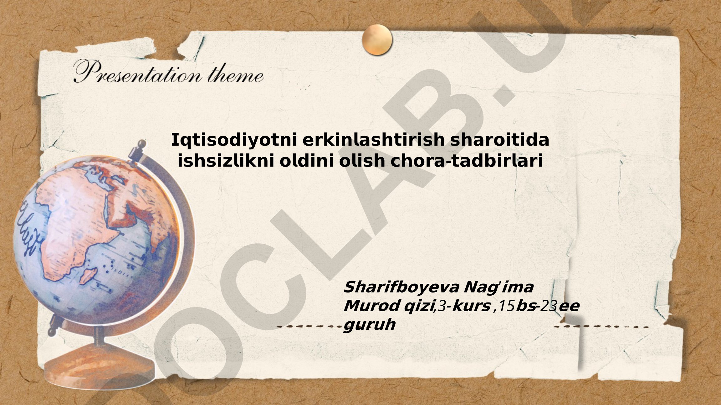 Iqtisodiyotni erkinlashtirish sharoitida ishsizlikni oldini olish chora-tadbirlari
