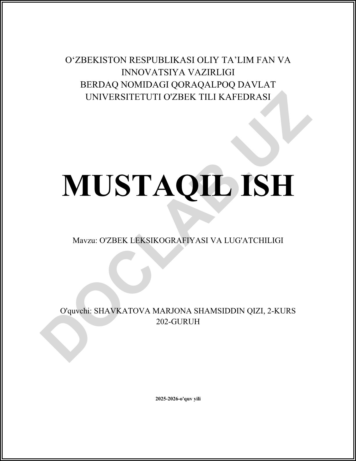 O'zbek leksikografiyasi va lug'atchiligi