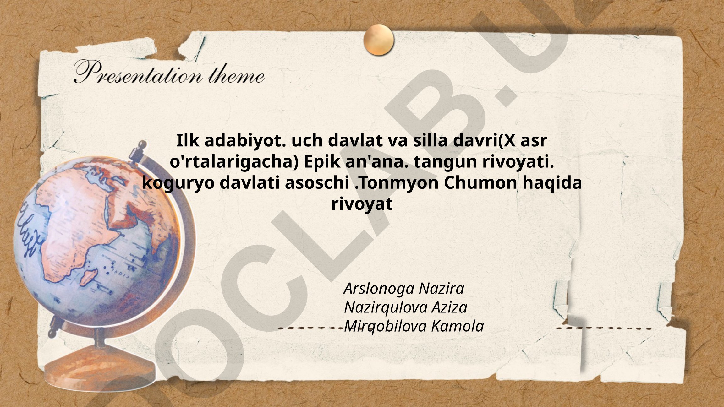 Ilk adabiyot: Uch davlat va Silla davri (X asr o'rtalarigacha)