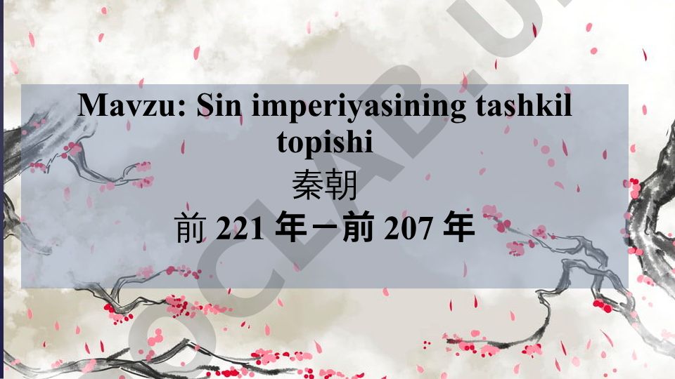 Sin imperiyasining tashkil topishi va ichki siyosati