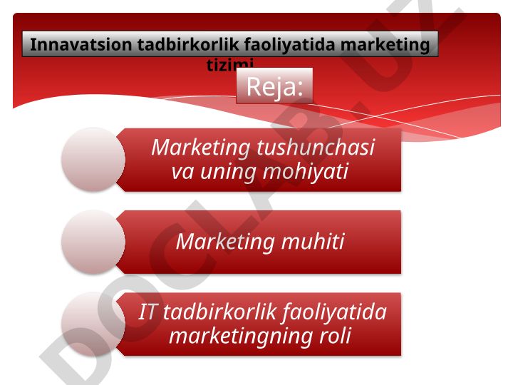 Innavatsion tadbirkorlik faoliyatida marketing tizimi