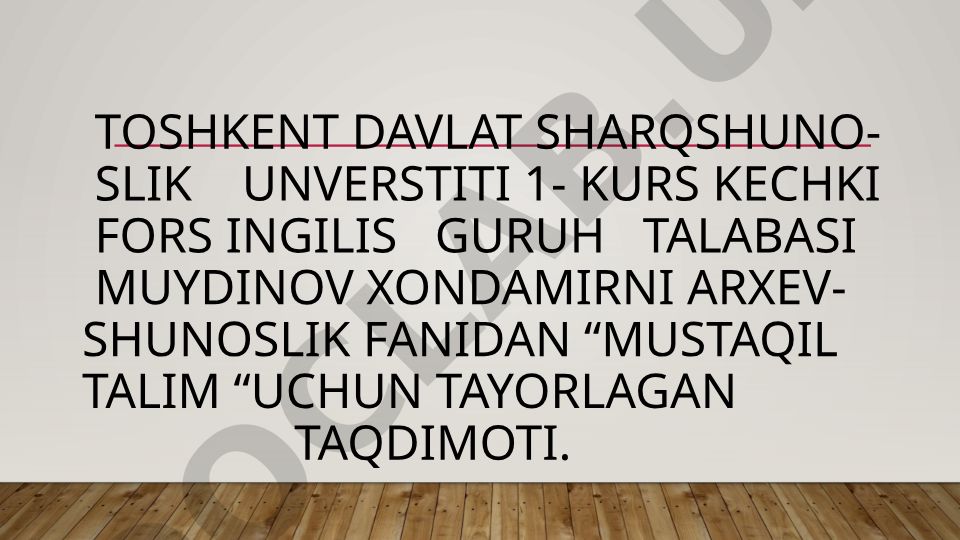 O‘zbekiston Respublikasi kino, surat va ovozli hujjatlar Markaziy davlat arxivi