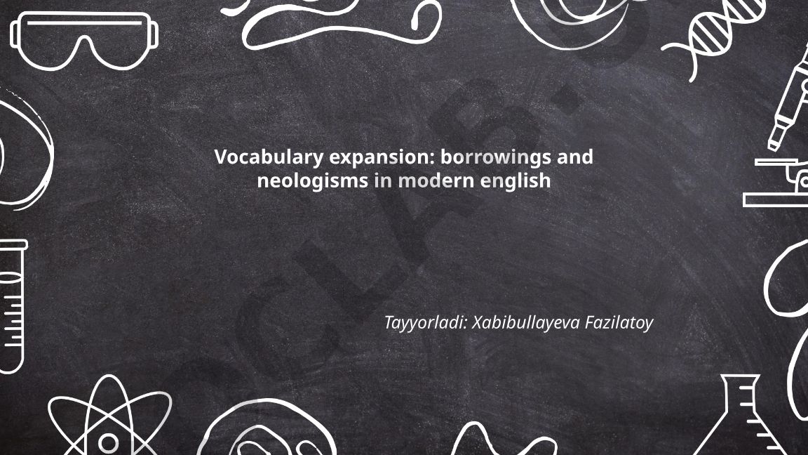 Vocabulary expansion: borrowings and neologisms in modern English