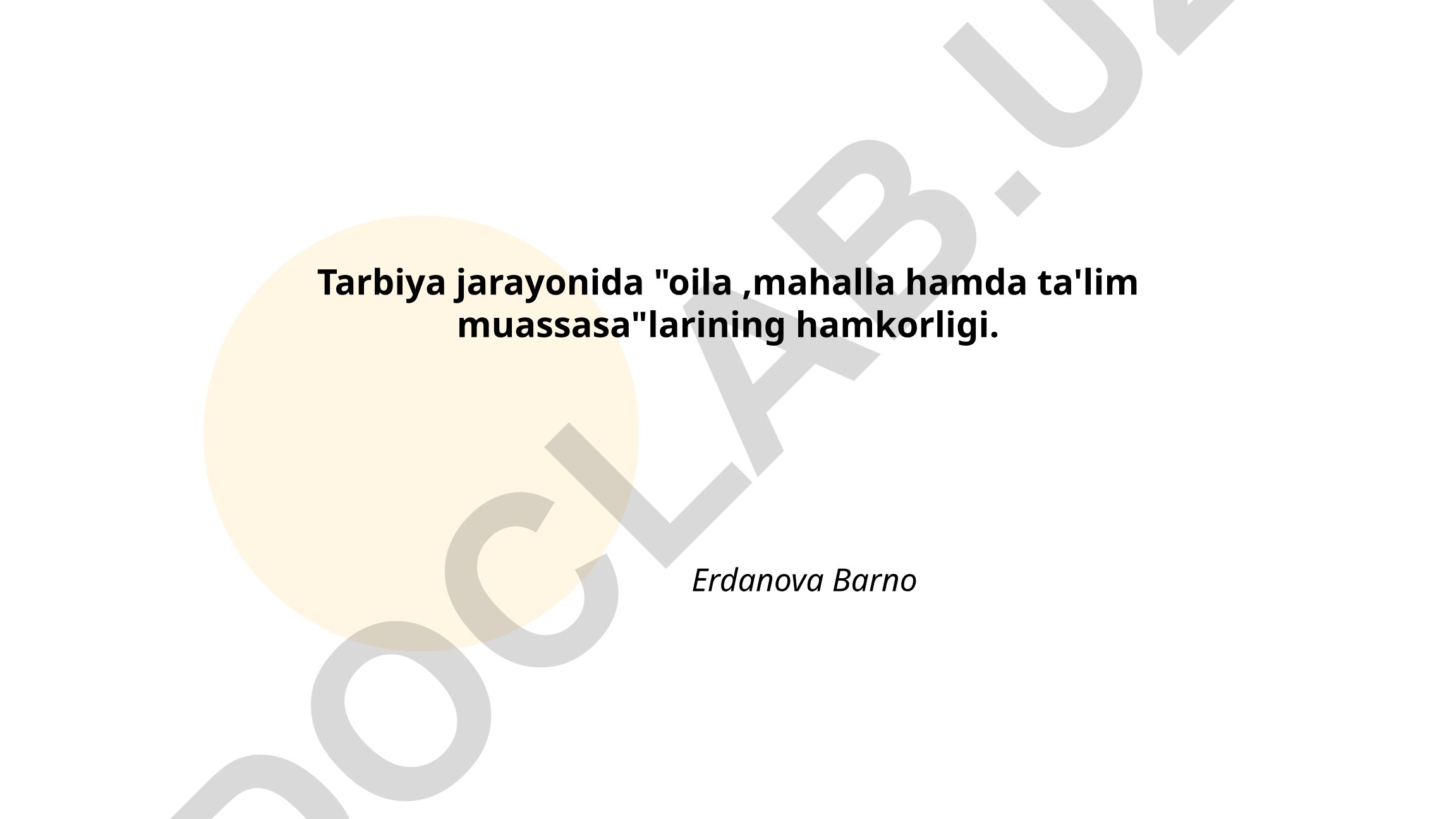 Tarbiya jarayonida oila, mahalla va ta'lim muassasalarining hamkorligi