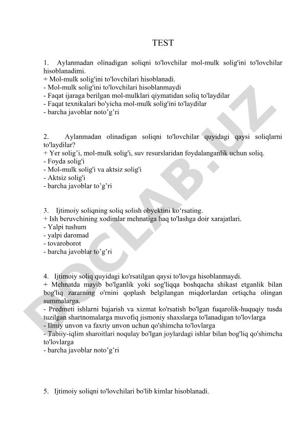 Aylanmadan olinadigan soliq va ijtimoiy soliq masalalari