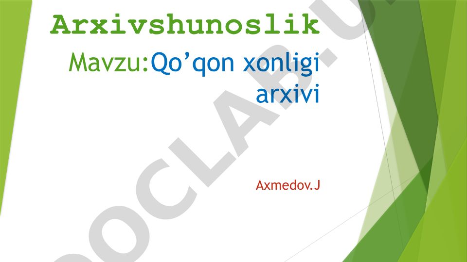 Qo'qon xonligi arxivi
