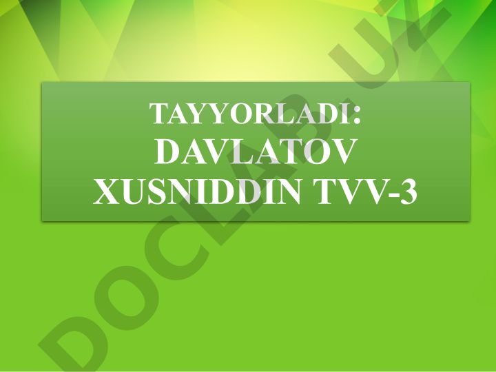 Xavfsizlikni ta’minlash prinsiplari, usullari va vositalari