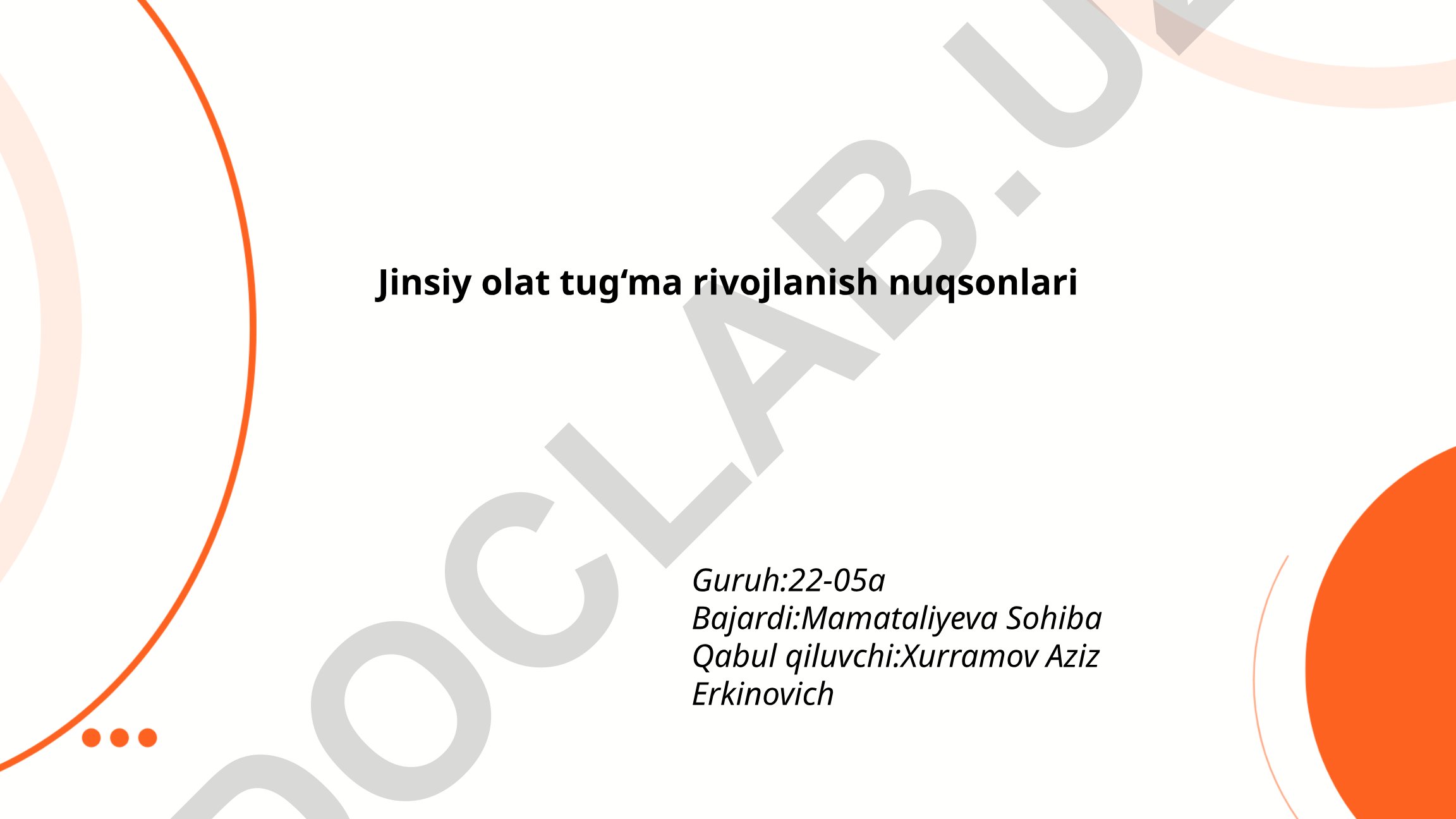 Jinsiy olat tug‘ma rivojlanish nuqsonlari