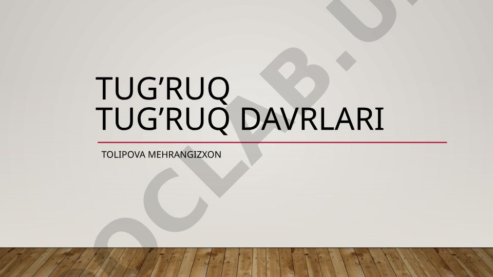 Tug'ruq jarayonlari va tug'ruq nishonalari