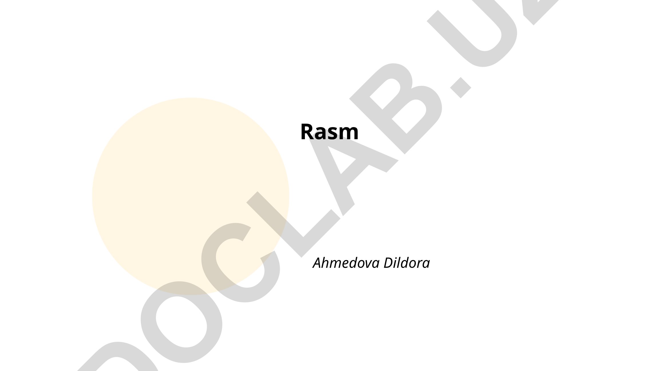 Rasm turlari va rasm san'ati tarixi