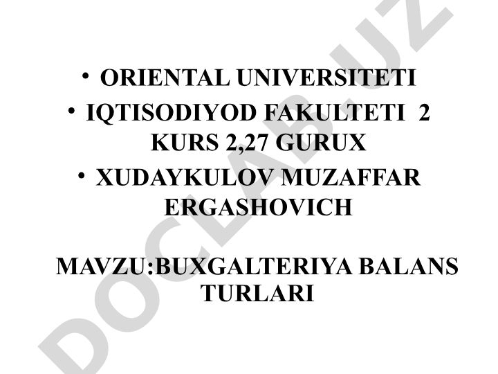 Buxgalteriya balans turlari