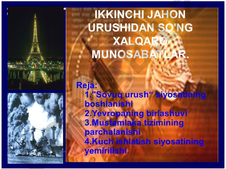 SSSR qulashi va AQSHning dunyodagi o'rni