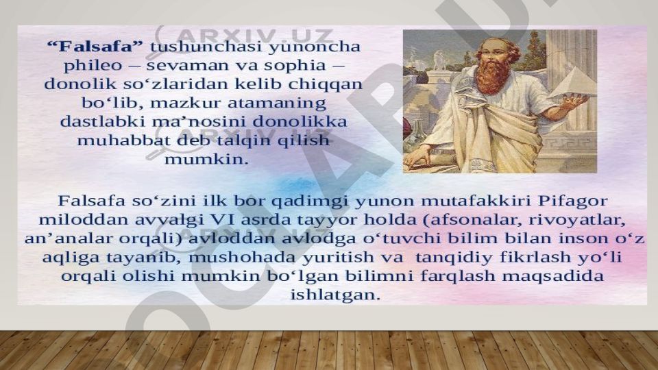 Falsafaning jahon madaniyatidagi o'rni va ahamiyati