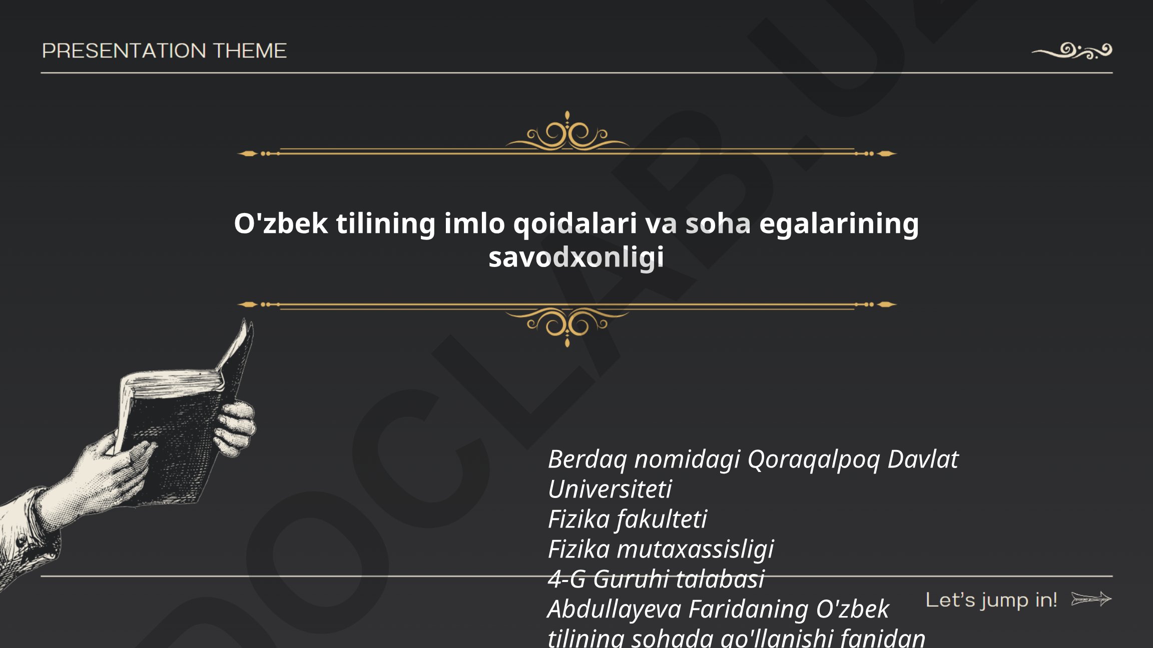 O'zbek tilining imlo qoidalari va soha egalarining savodxonligi