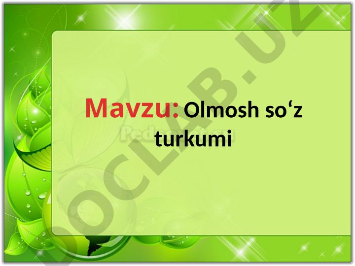 Olmosh so‘z turkumi