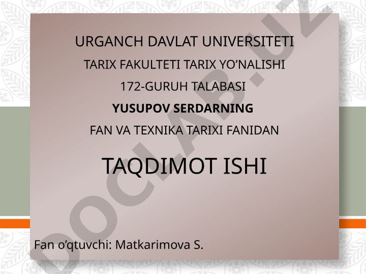Mustaqil O'zbekistonda fanni rivojlantirish. XXI asrda ilmiy-texnika taraqqiyoti