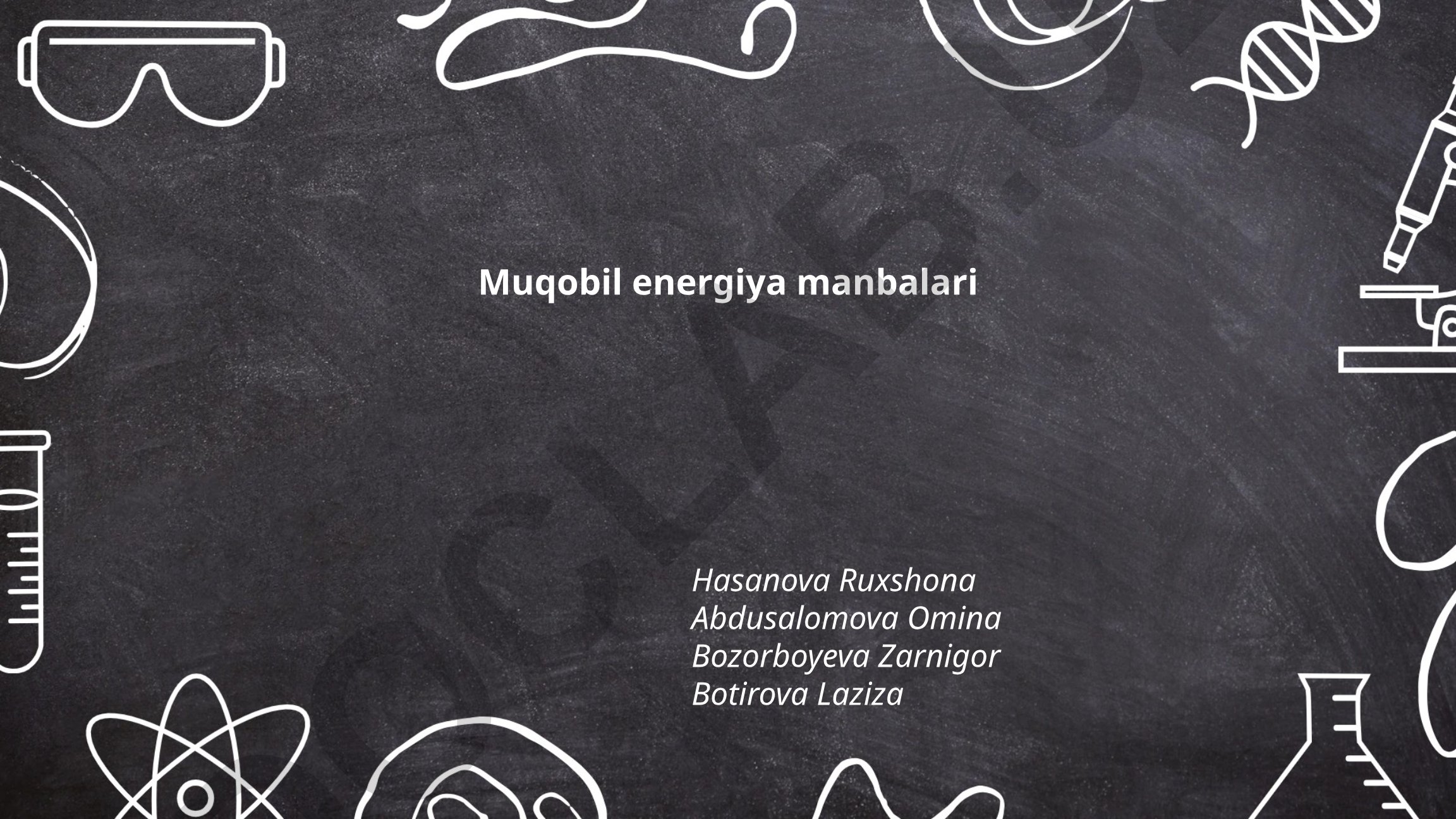 Muqobil energiya manbalari